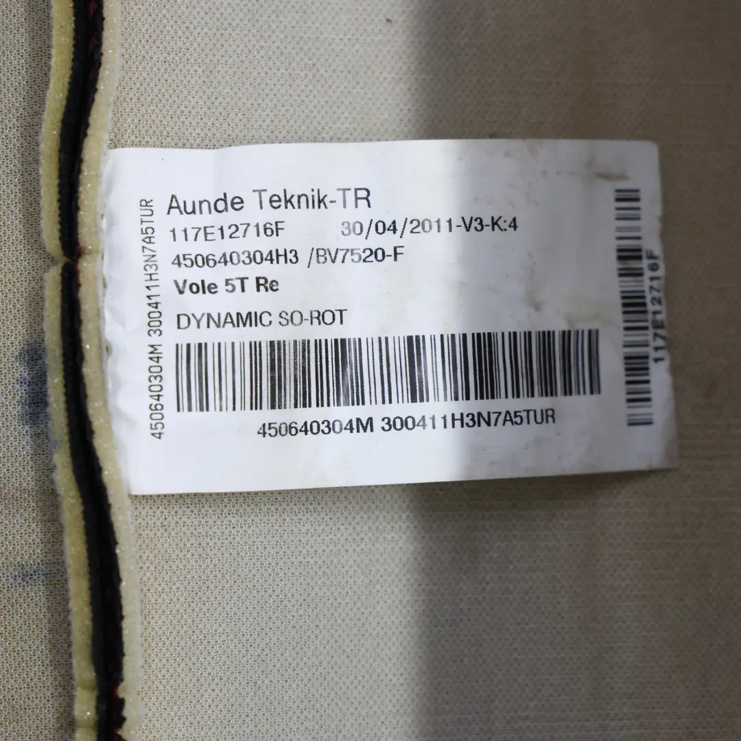 Audi A3 8P Front Seat Backrest Back Cover Right O/S Fabric 8P0881806CJ