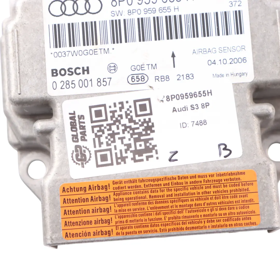 Audi A3 8P Air Module Control Sensor SRS System ECU Unit 8P0959655H