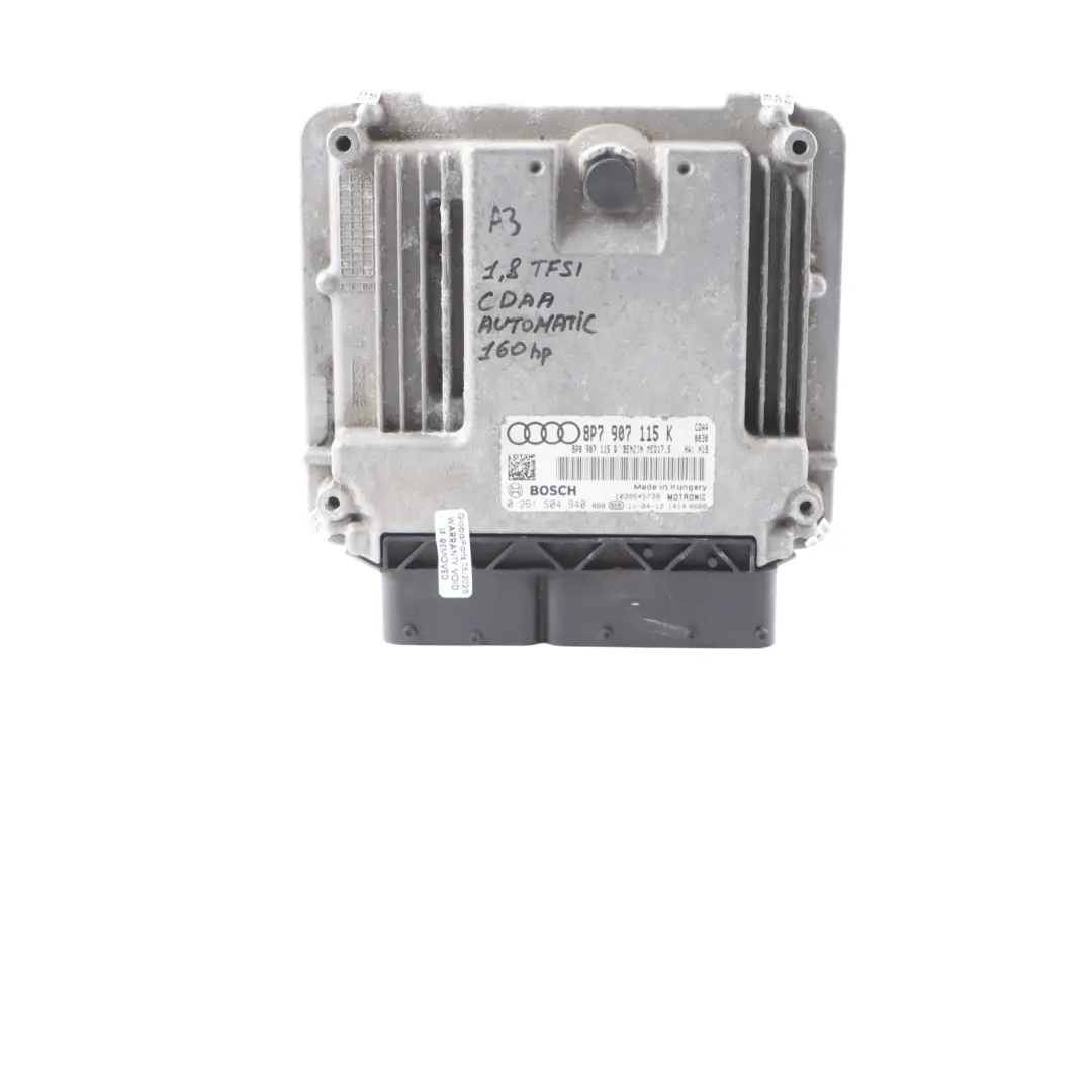 Audi A3 8P 1.8 TFSI CDAA 160HP Engine Module ECU Kit Ignition + Key 8P7907115K