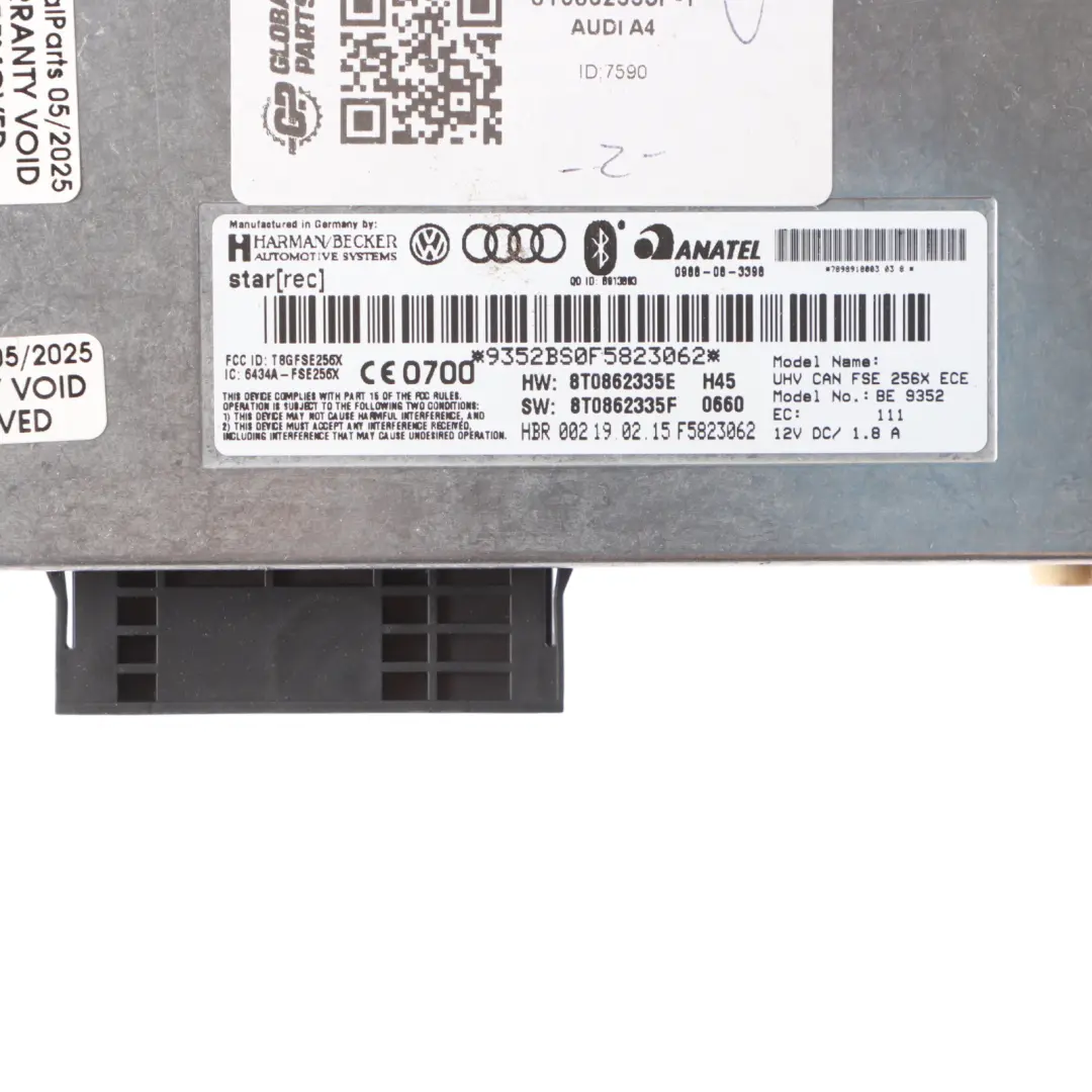 Audi A4 B8 Bluetooth Multimedia Interface Control Module Unit ECU 8T0862335E