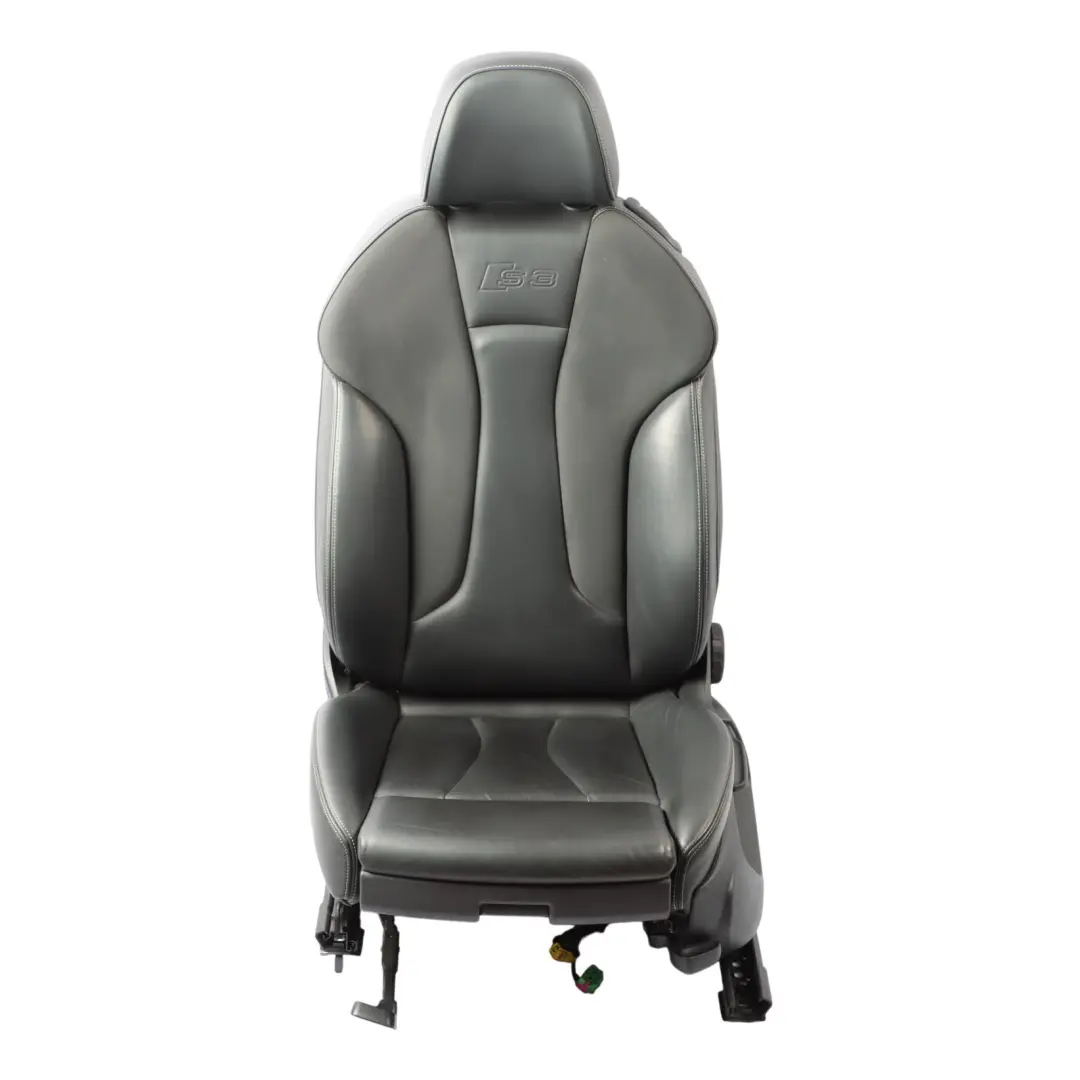 Audi A3 S3 8V 3 Door Seat Front Left N/S Interior Heated Leather Black