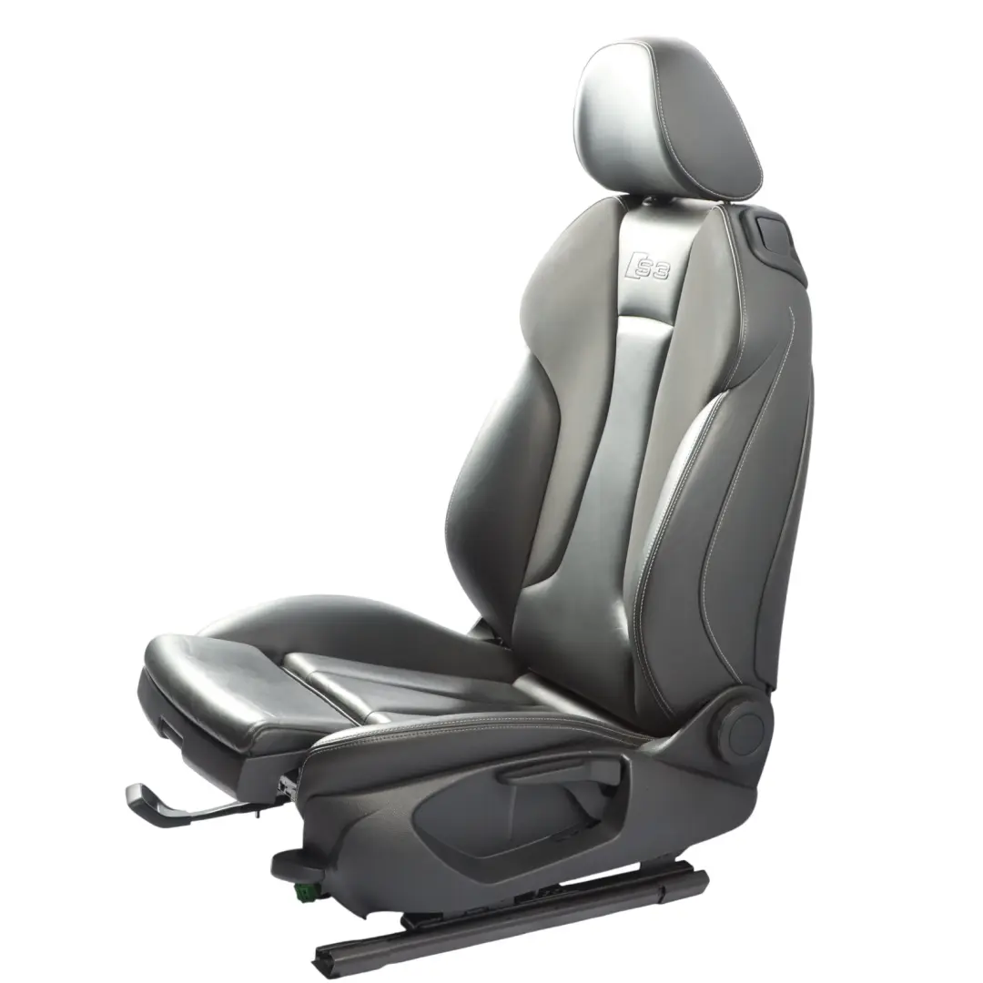 Audi A3 S3 8V 3 Door Seat Front Left N/S Interior Heated Leather Black