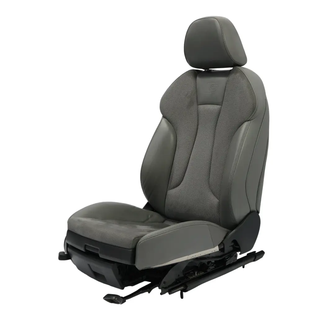 Audi A3 8V Seat Front 3D S-Line Cloth Leather Heated Right O/S Silver Black