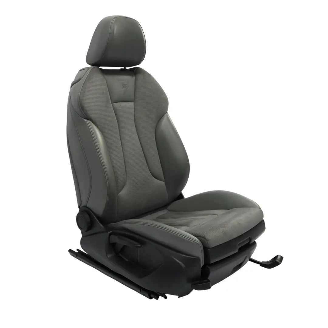 Audi A3 8V Seat Front 3D S-Line Cloth Leather Heated Right O/S Silver Black