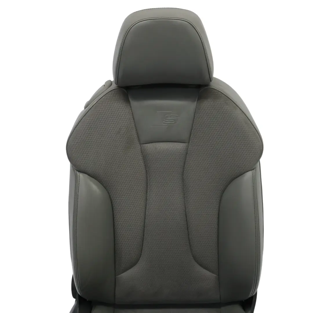 Audi A3 8V Seat Front 3D S-Line Cloth Leather Heated Right O/S Silver Black