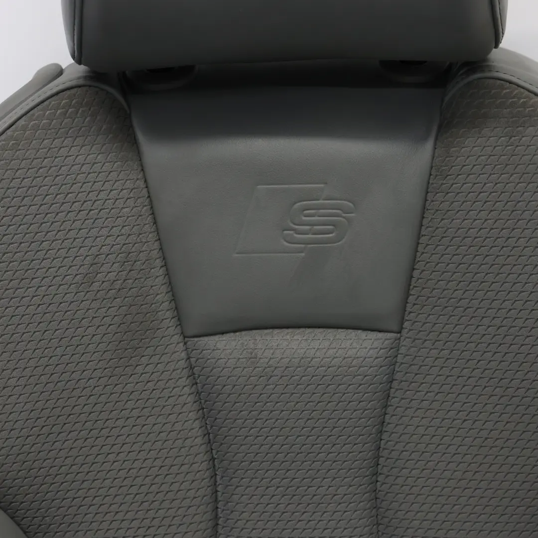 Audi A3 8V Seat Front 3D S-Line Cloth Leather Heated Right O/S Silver Black