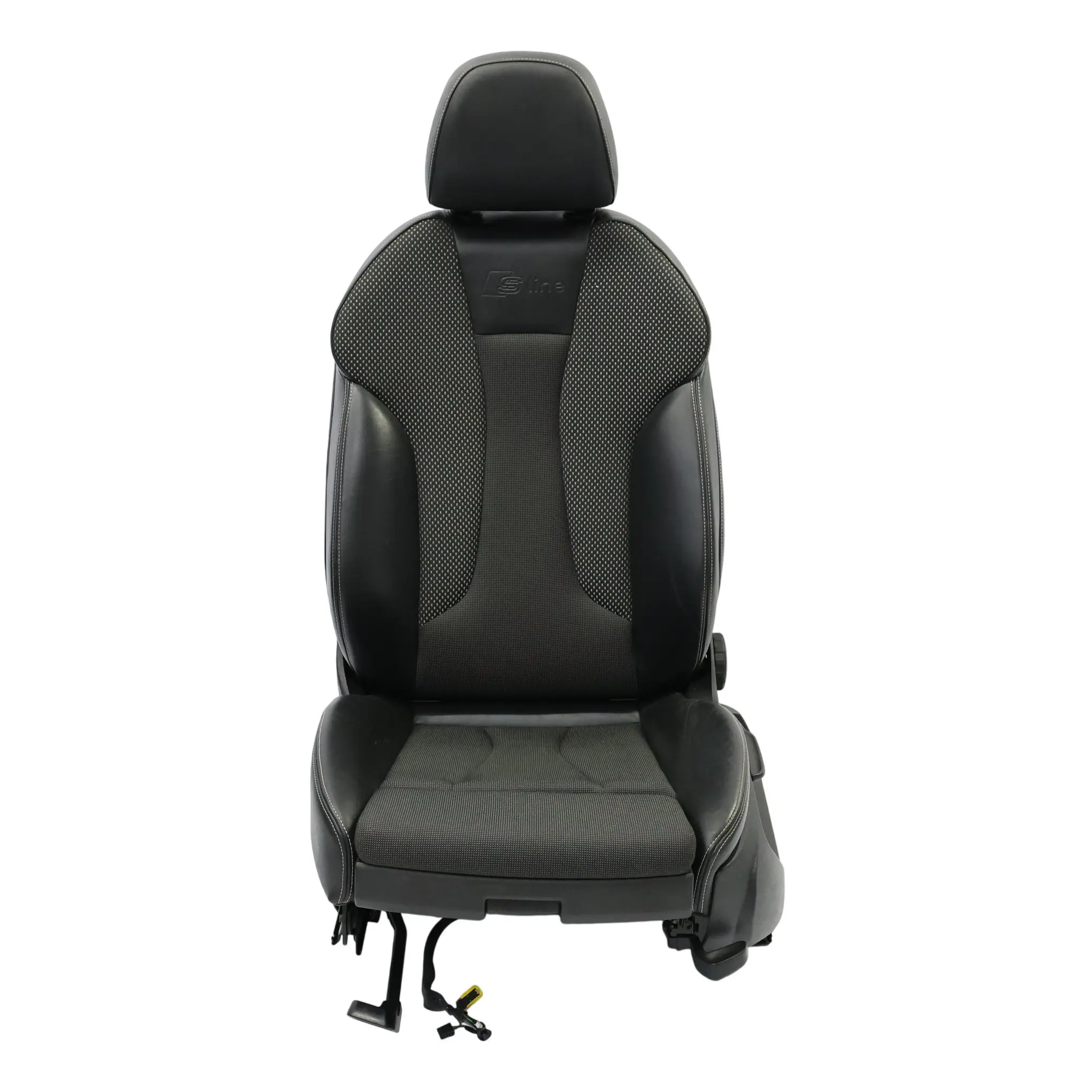 Audi A3 8V Sportback Seat Front Left N/S S-Line Half Leather Black Silver