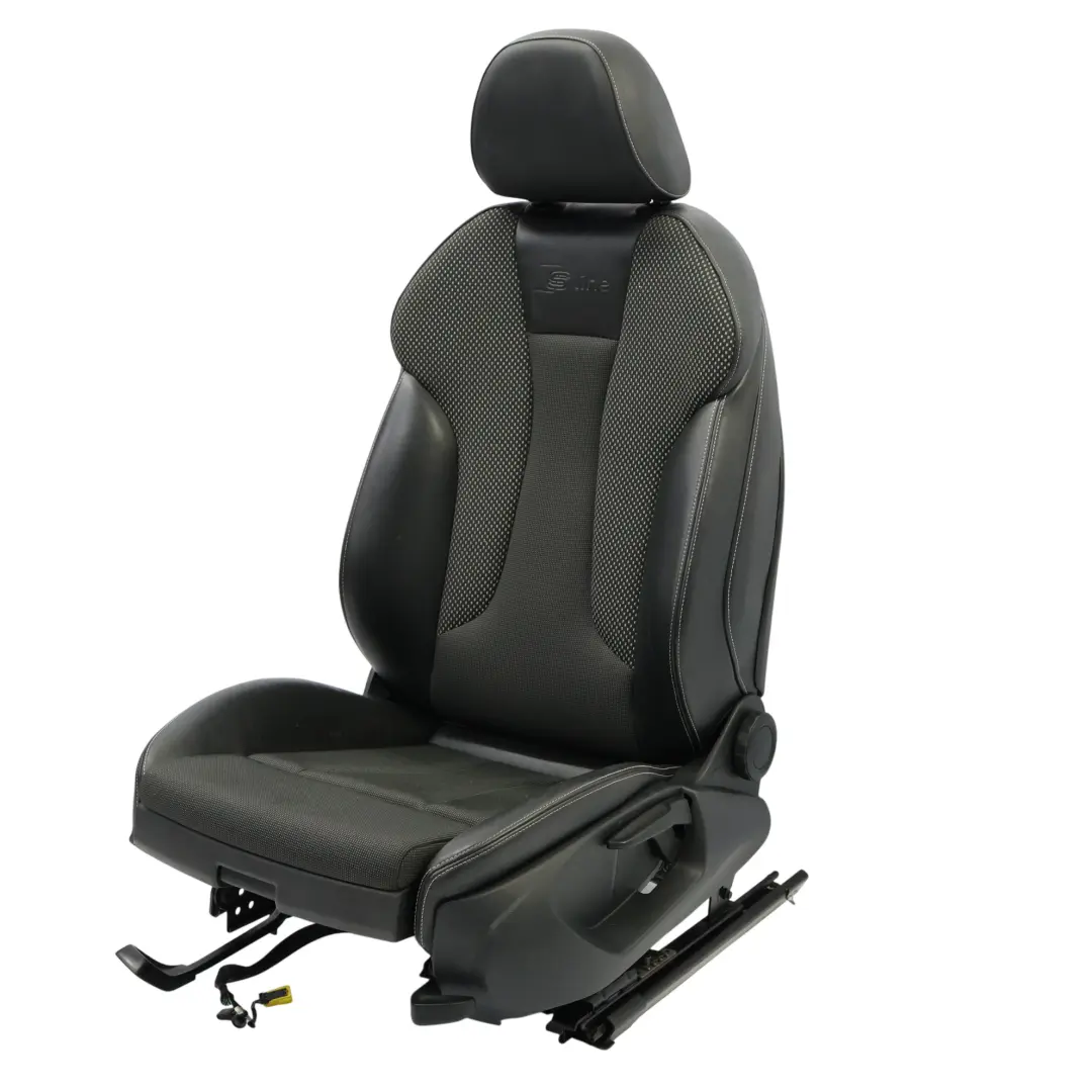 Audi A3 8V Sportback Seat Front Left N/S S-Line Half Leather Black Silver