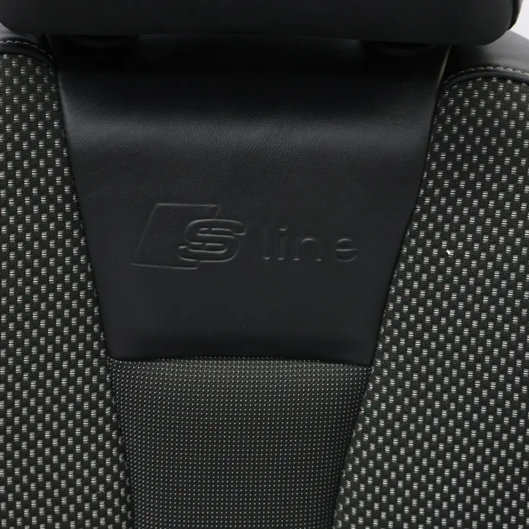 Audi A3 8V Sportback Seat Front Left N/S S-Line Half Leather Black Silver