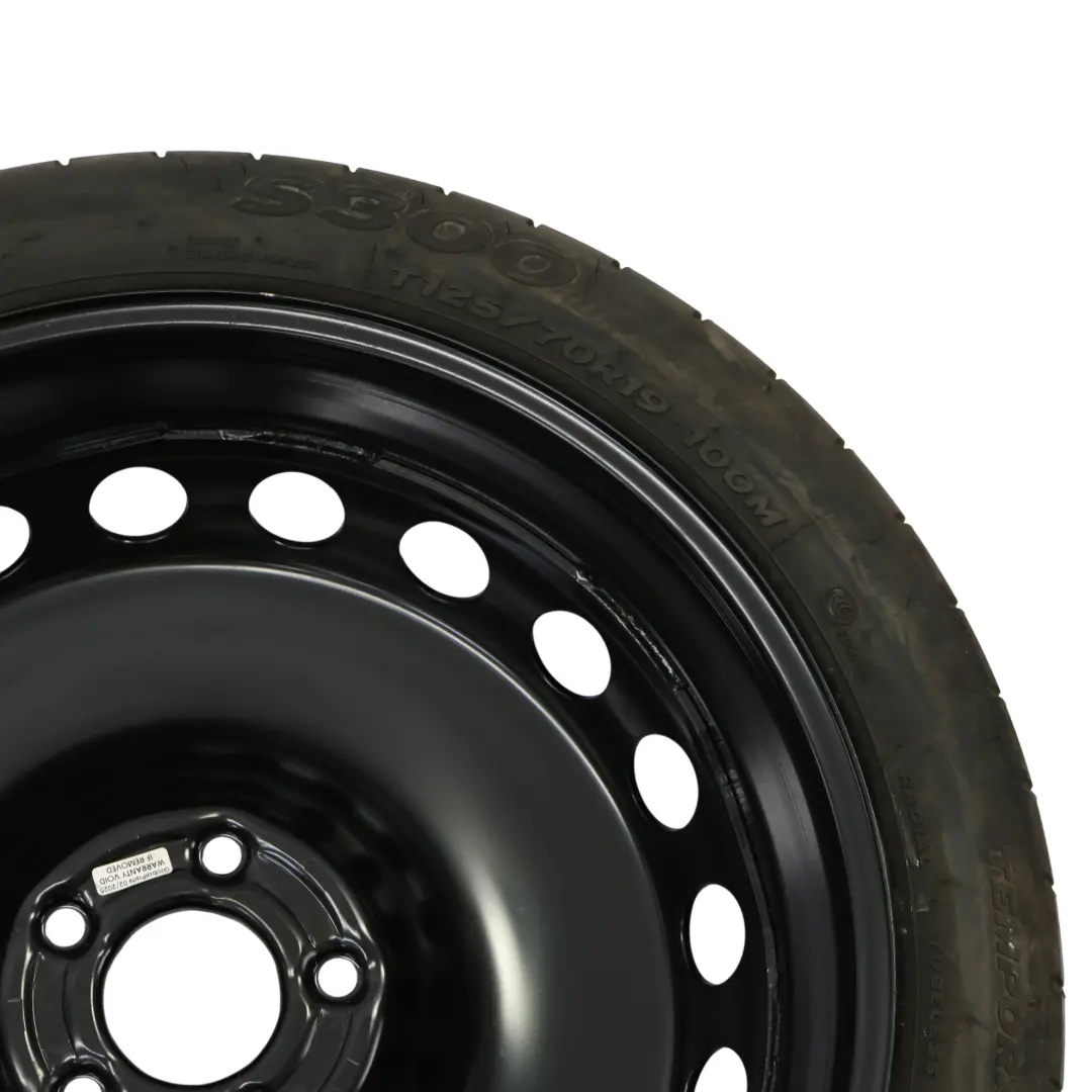 Audi A5 F5 Spare Steel Wheel Hankook Tire 125/70 R19 ET:22 4J 8W0601027C