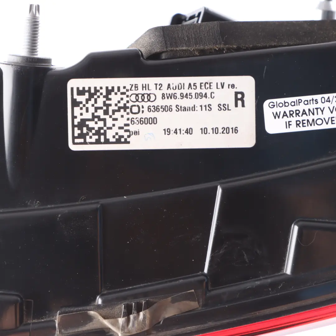 Audi A5 F5 Rear Lamp Trunk Boot Tailgate Inner Light Right O/S 8W6945094C