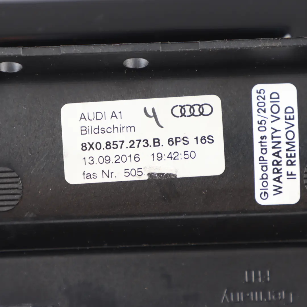 Audi A1 8X Multimedia Sat Nav Navigation Display Screen Monitor 8X0857273B
