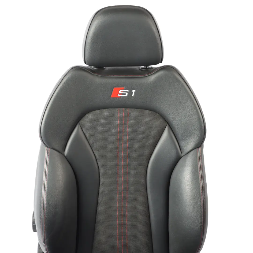 Audi S1 8X 5D Front Sport Seat Right O/S Heated Half Leather Soul Black Red