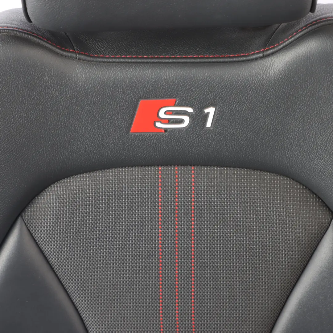 Audi S1 8X 5D Front Sport Seat Right O/S Heated Half Leather Soul Black Red