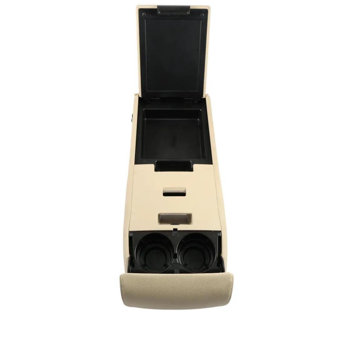BMW E60 Rear Seat Armrest Centre Backrest Storage Tray Cup Holder Cream Beige