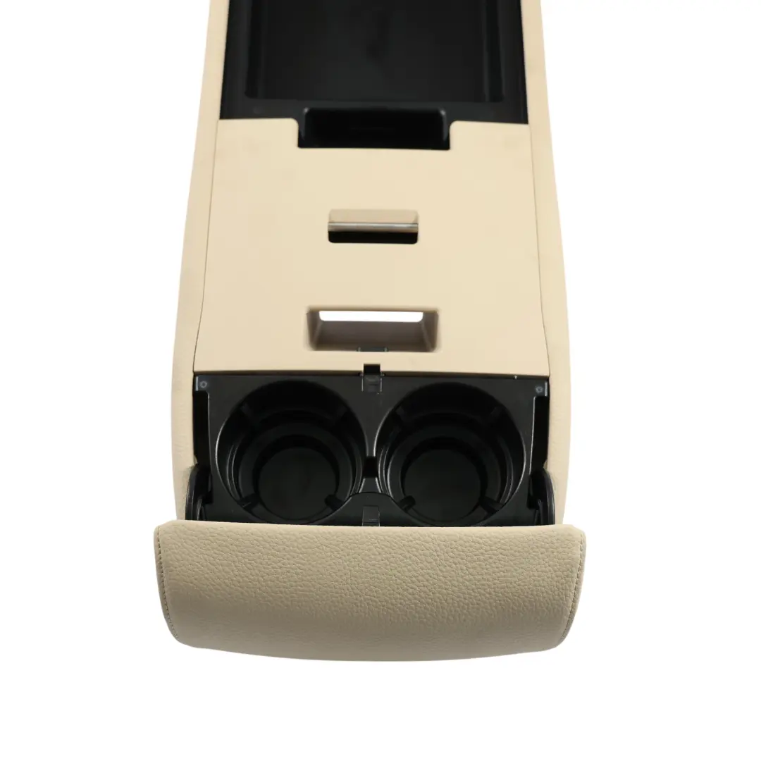 BMW E60 Rear Seat Armrest Centre Backrest Storage Tray Cup Holder Cream Beige