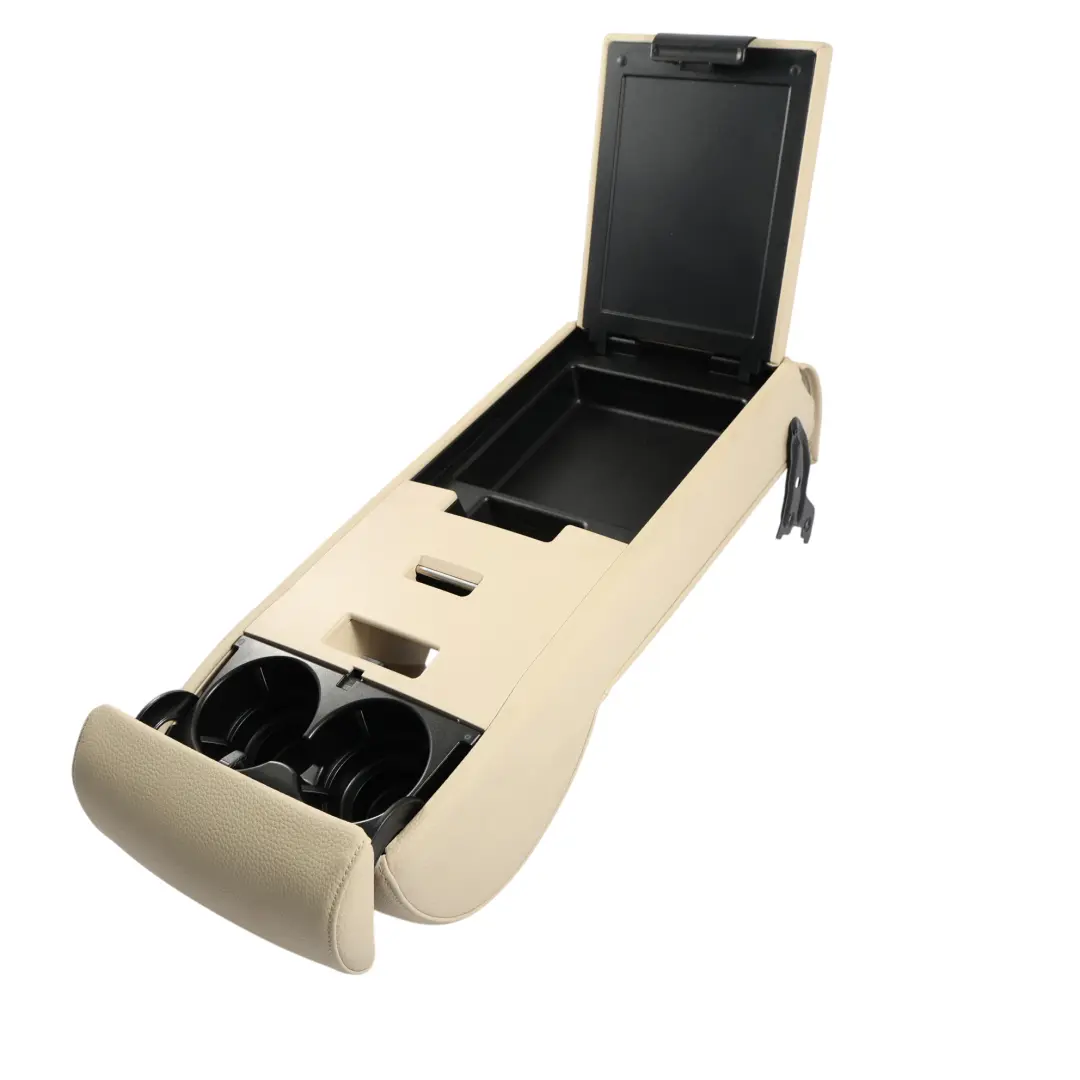 BMW E60 Rear Seat Armrest Centre Backrest Storage Tray Cup Holder Cream Beige