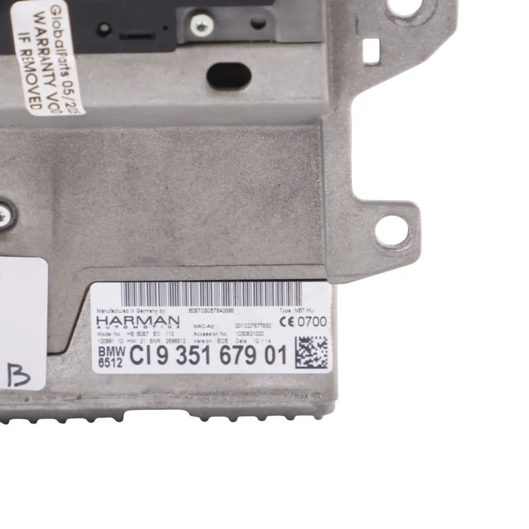 BMW F10 F20 F22 F30 Navigation Sat Nav Head Unit High 9351679