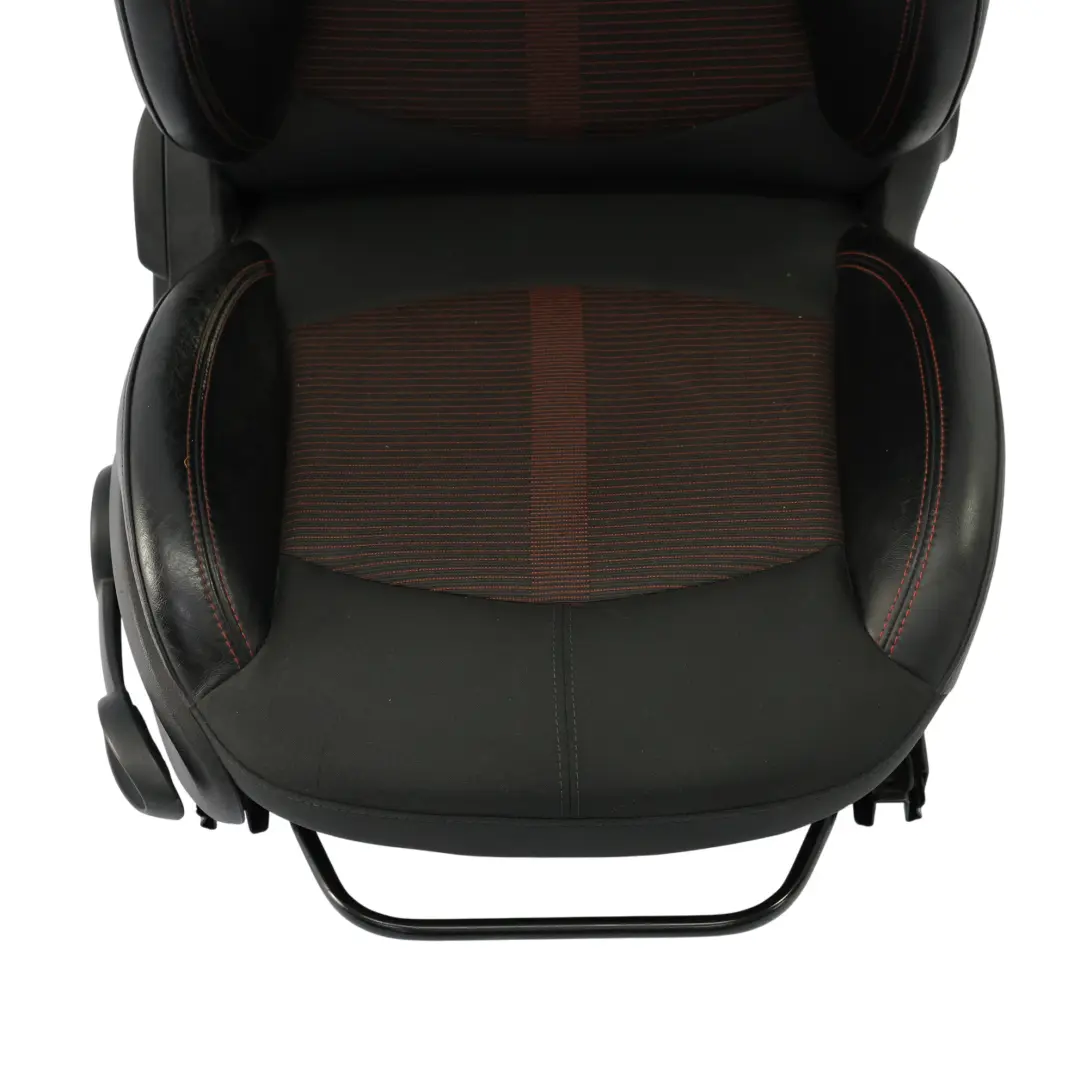 Front Seat Mini R60 Countryman Right O/S Sport Cloth Leather Parallel Lines Red