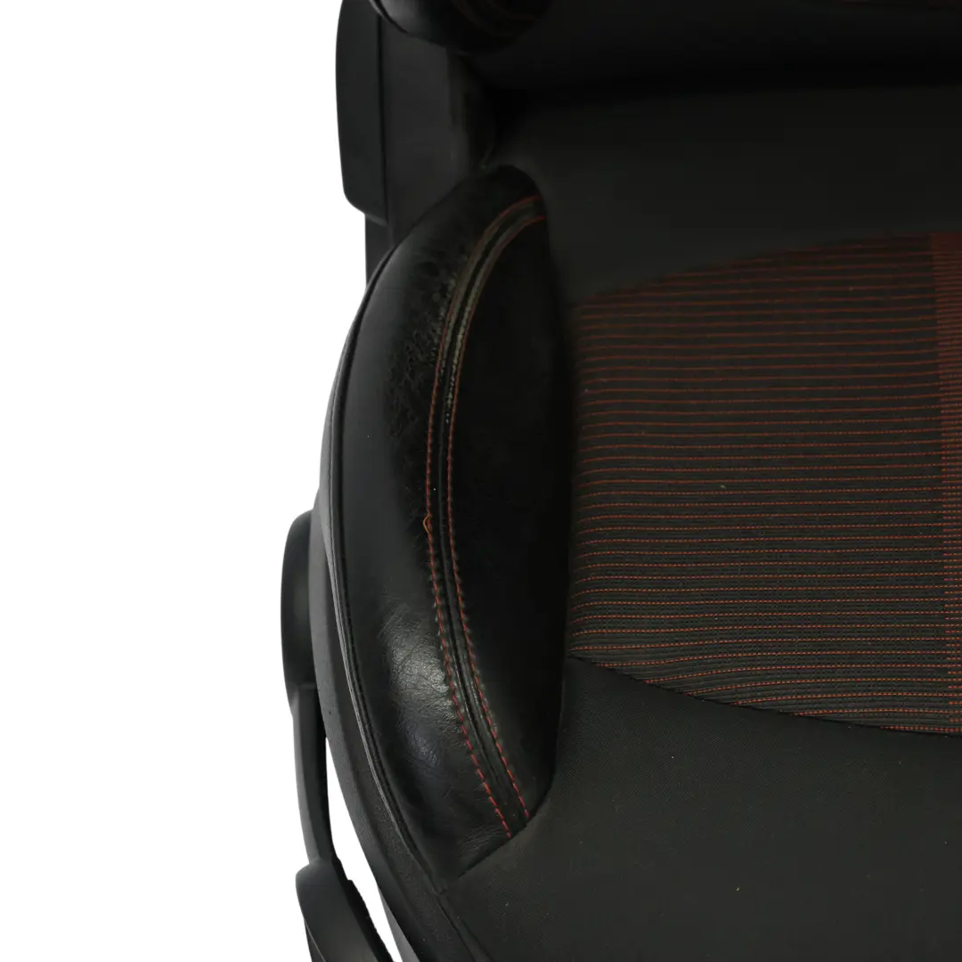 Front Seat Mini R60 Countryman Right O/S Sport Cloth Leather Parallel Lines Red