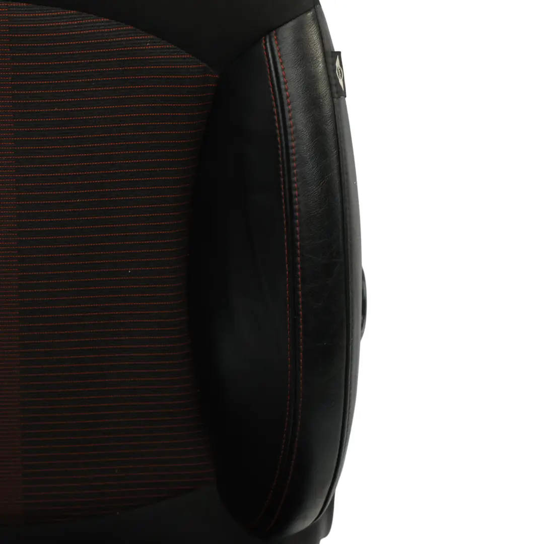Front Seat Mini R60 Countryman Right O/S Sport Cloth Leather Parallel Lines Red