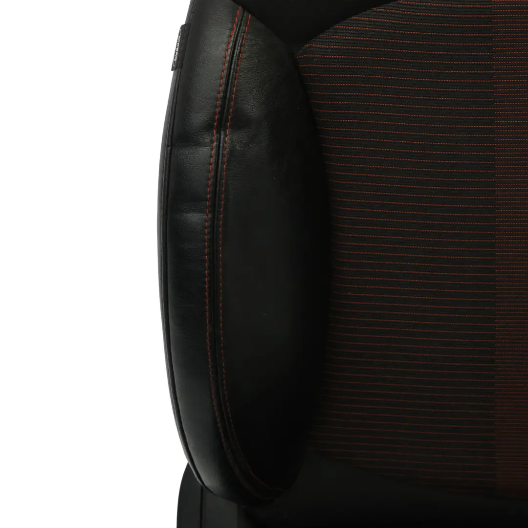 Front Seat Mini R60 Countryman Right O/S Sport Cloth Leather Parallel Lines Red