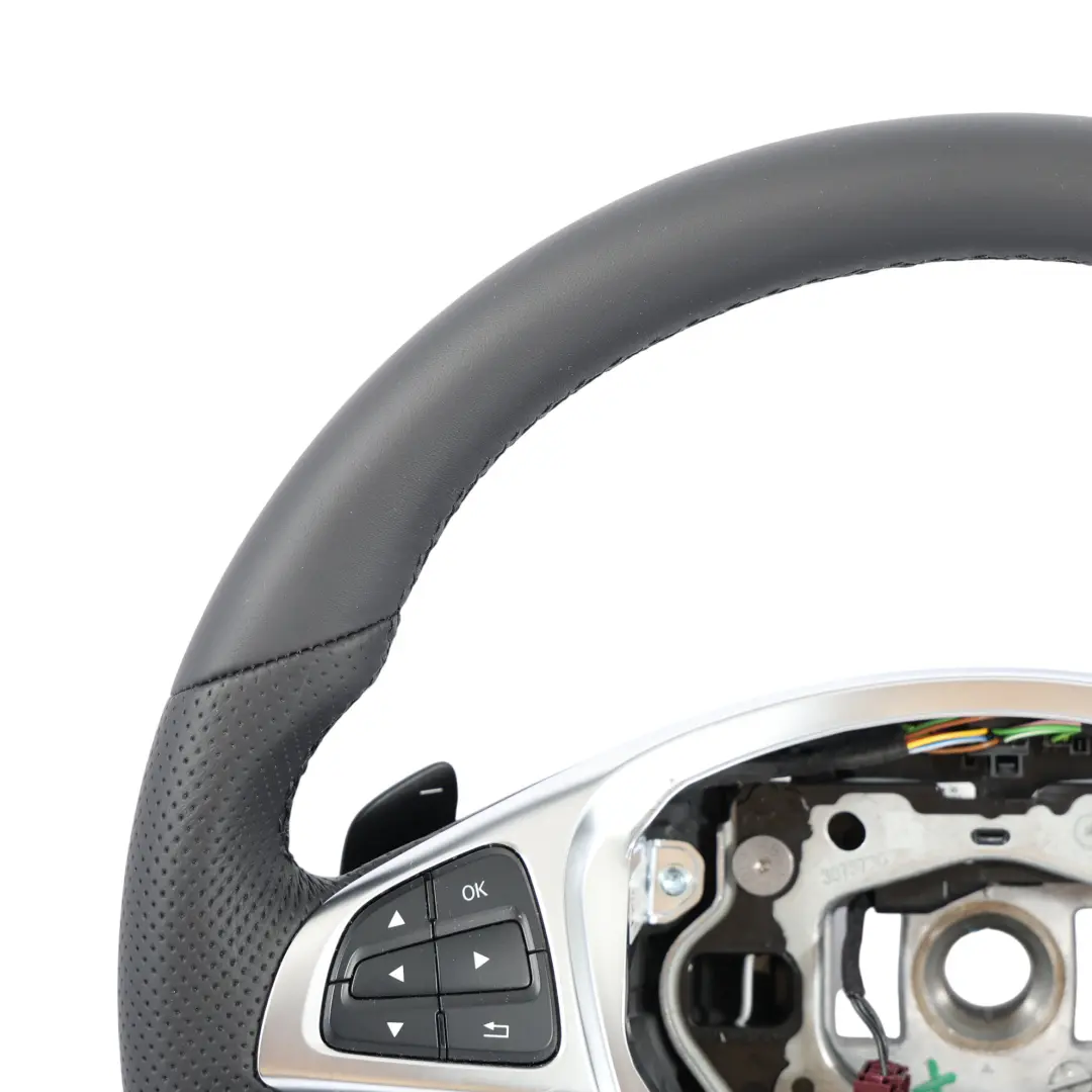 Mercedes W176 W117 W218 C218 W246 NUOVO Volante in Pelle Nera Cambio al Volante