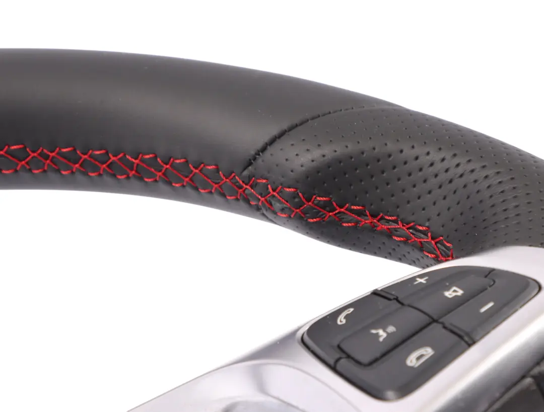 Steering Wheel Mercedes W205 C253 NEW Black Leather Red Threads Paddle Shift