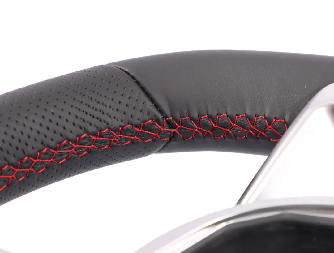 Steering Wheel Mercedes W205 C253 NEW Black Leather Red Threads Paddle Shift
