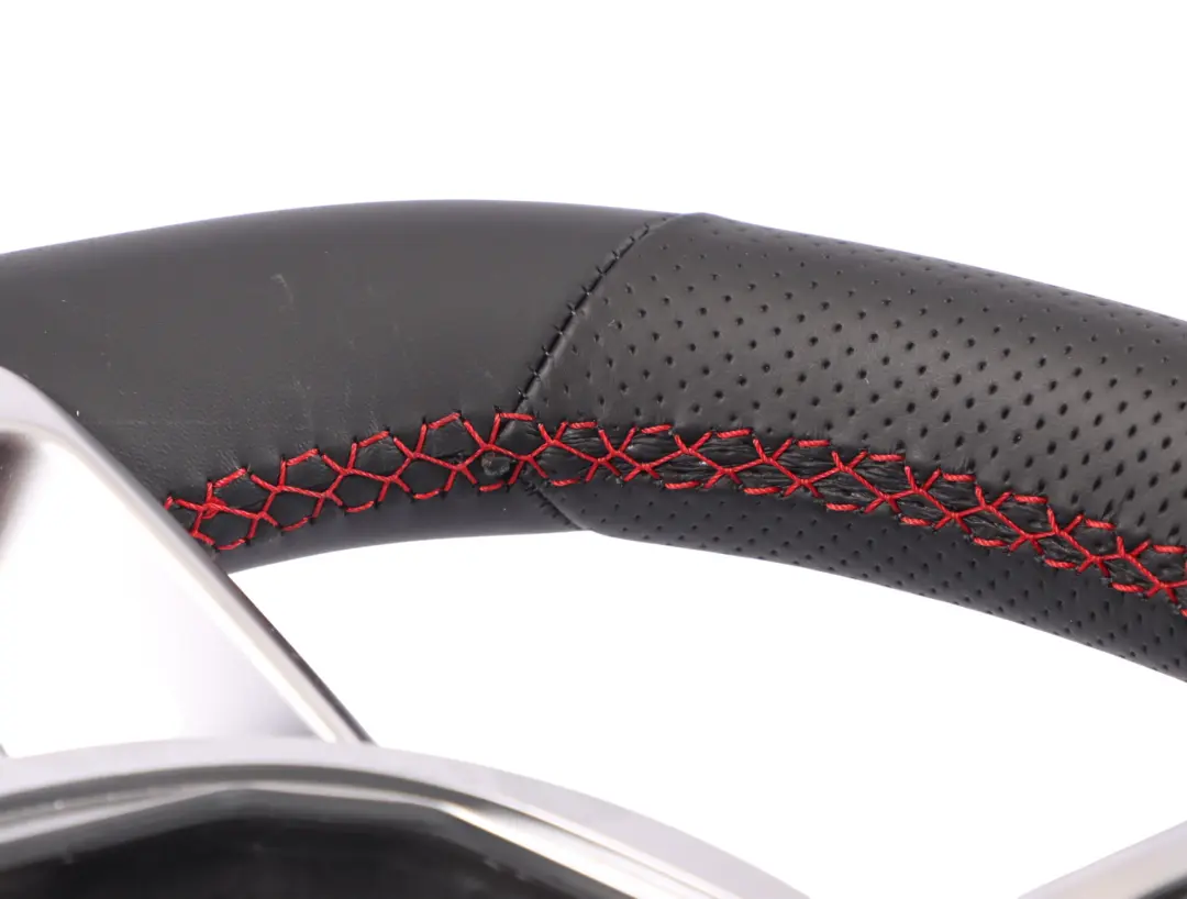 Steering Wheel Mercedes W205 C253 NEW Black Leather Red Threads Paddle Shift