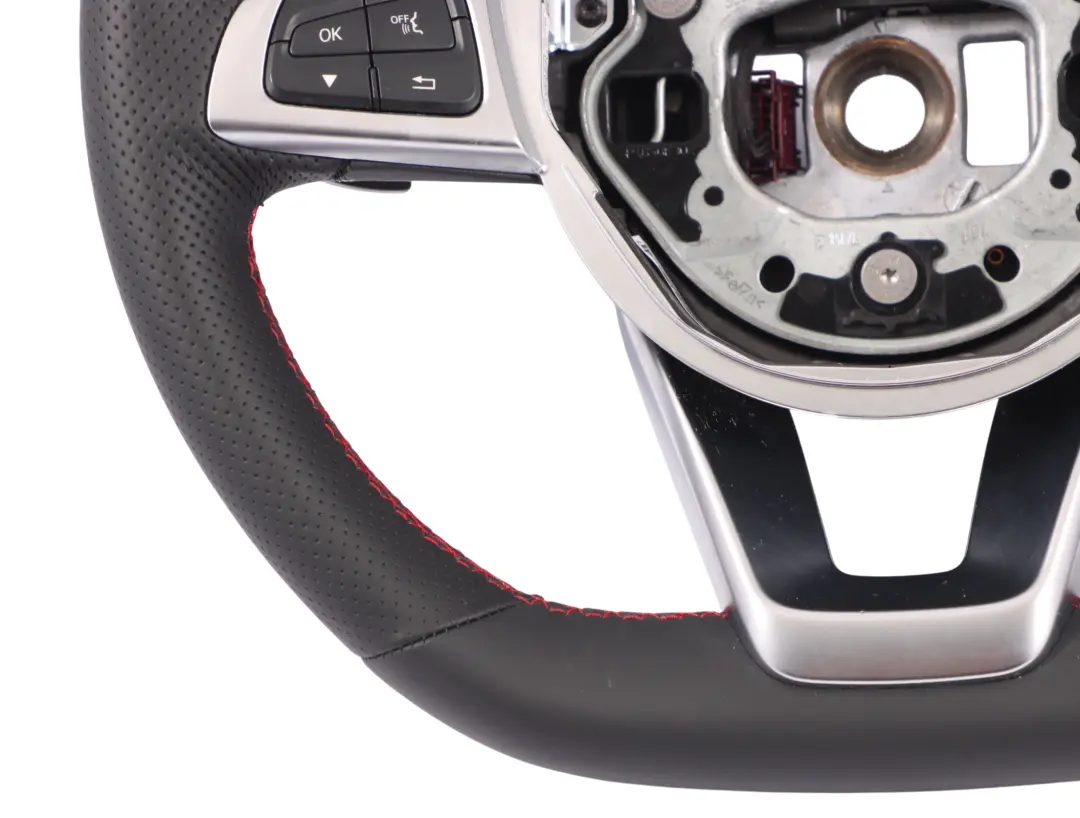 Steering Wheel Mercedes W205 C253 NEW Black Leather Red Threads Paddle Shift