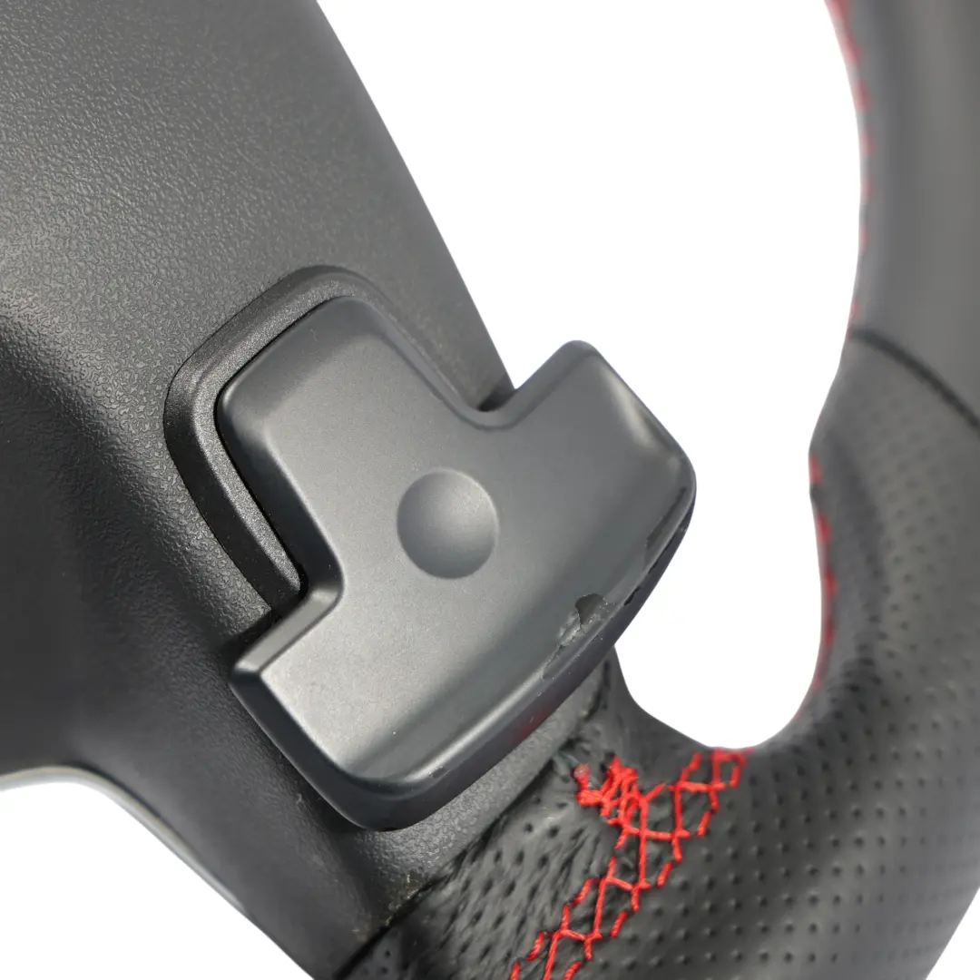 Mercedes SLK R172 Steering Wheel NEW Black Leather Paddle Shift Red Threads