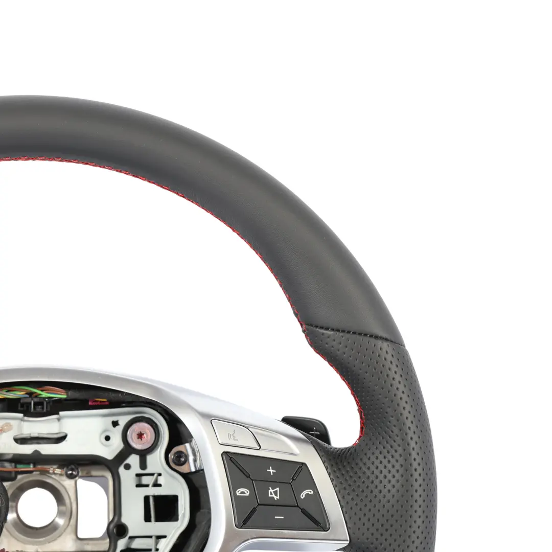 Mercedes SLK R172 Steering Wheel NEW Black Leather Paddle Shift Red Threads