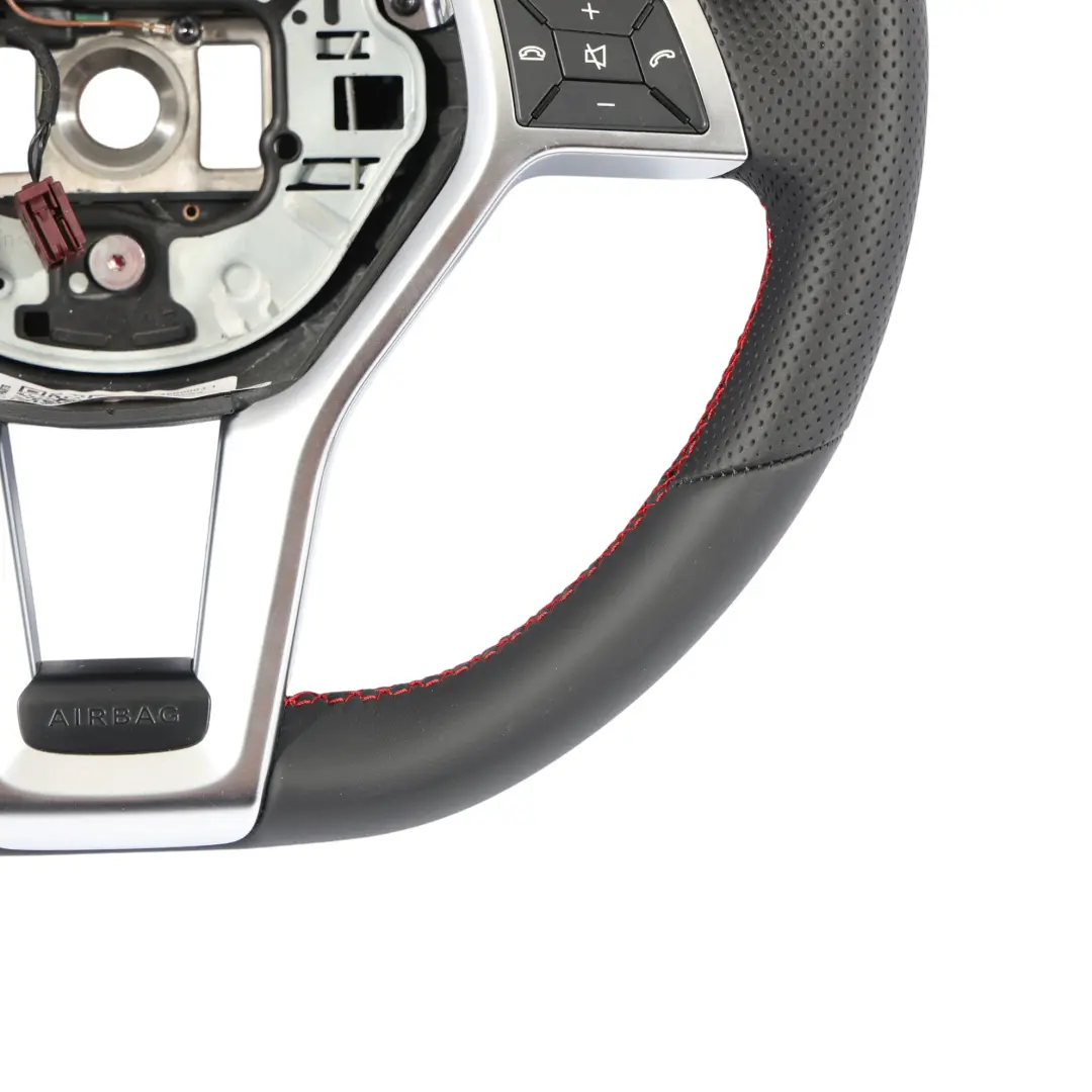 Mercedes SLK R172 Steering Wheel NEW Black Leather Paddle Shift Red Threads