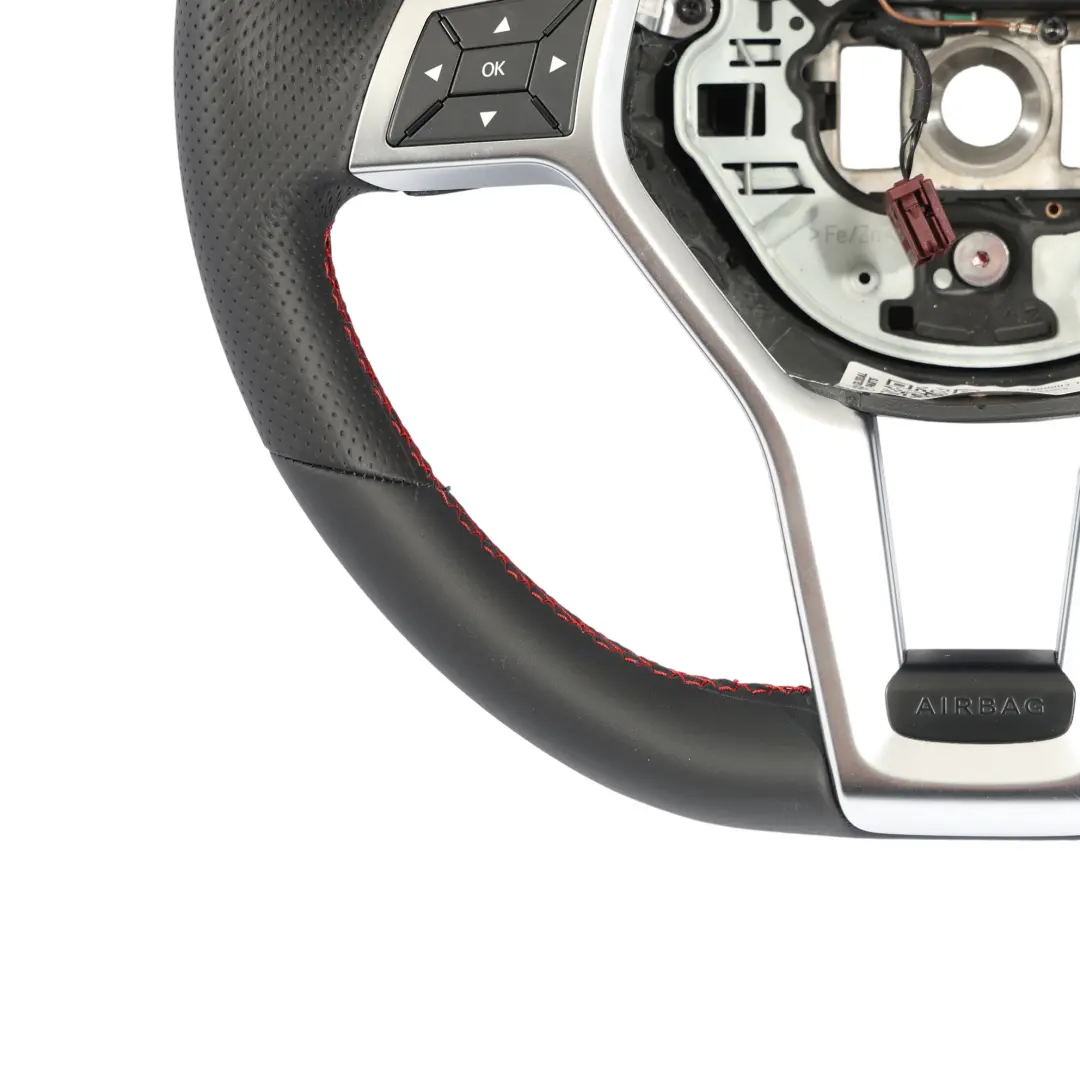 Mercedes SLK R172 Steering Wheel NEW Black Leather Paddle Shift Red Threads