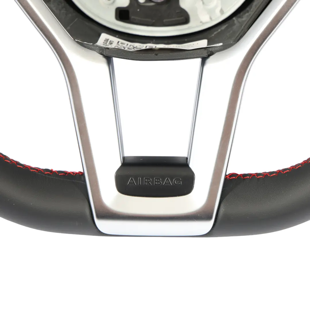 Mercedes SLK R172 Steering Wheel NEW Black Leather Paddle Shift Red Threads