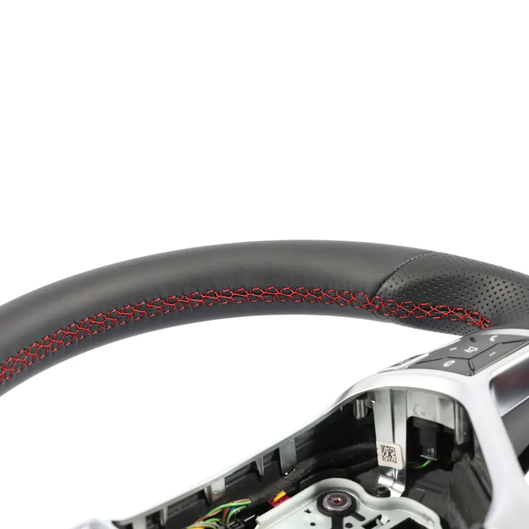 Mercedes SLK R172 Steering Wheel NEW Black Leather Paddle Shift Red Threads