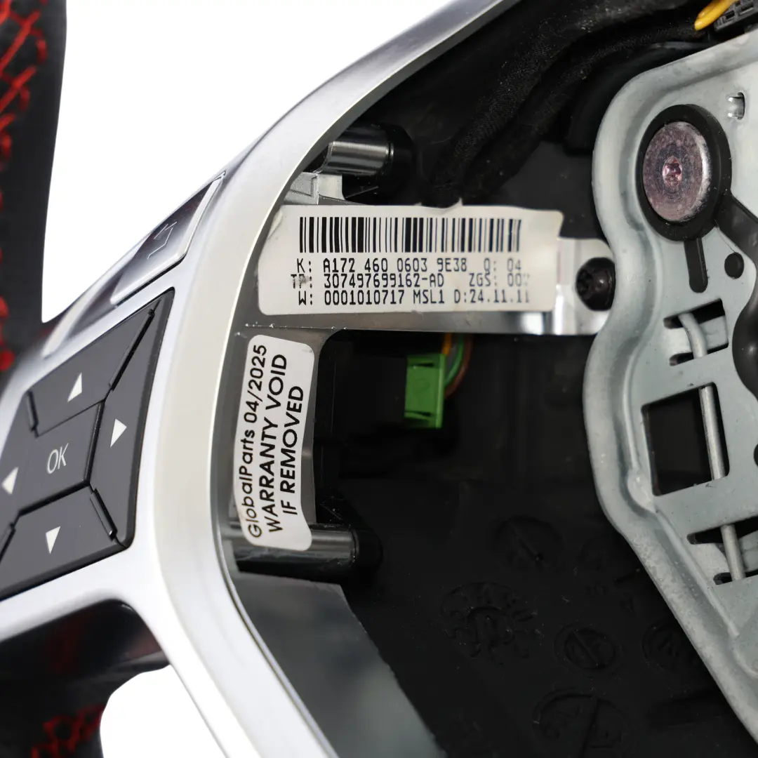 Mercedes SLK R172 Steering Wheel NEW Black Leather Paddle Shift Red Threads