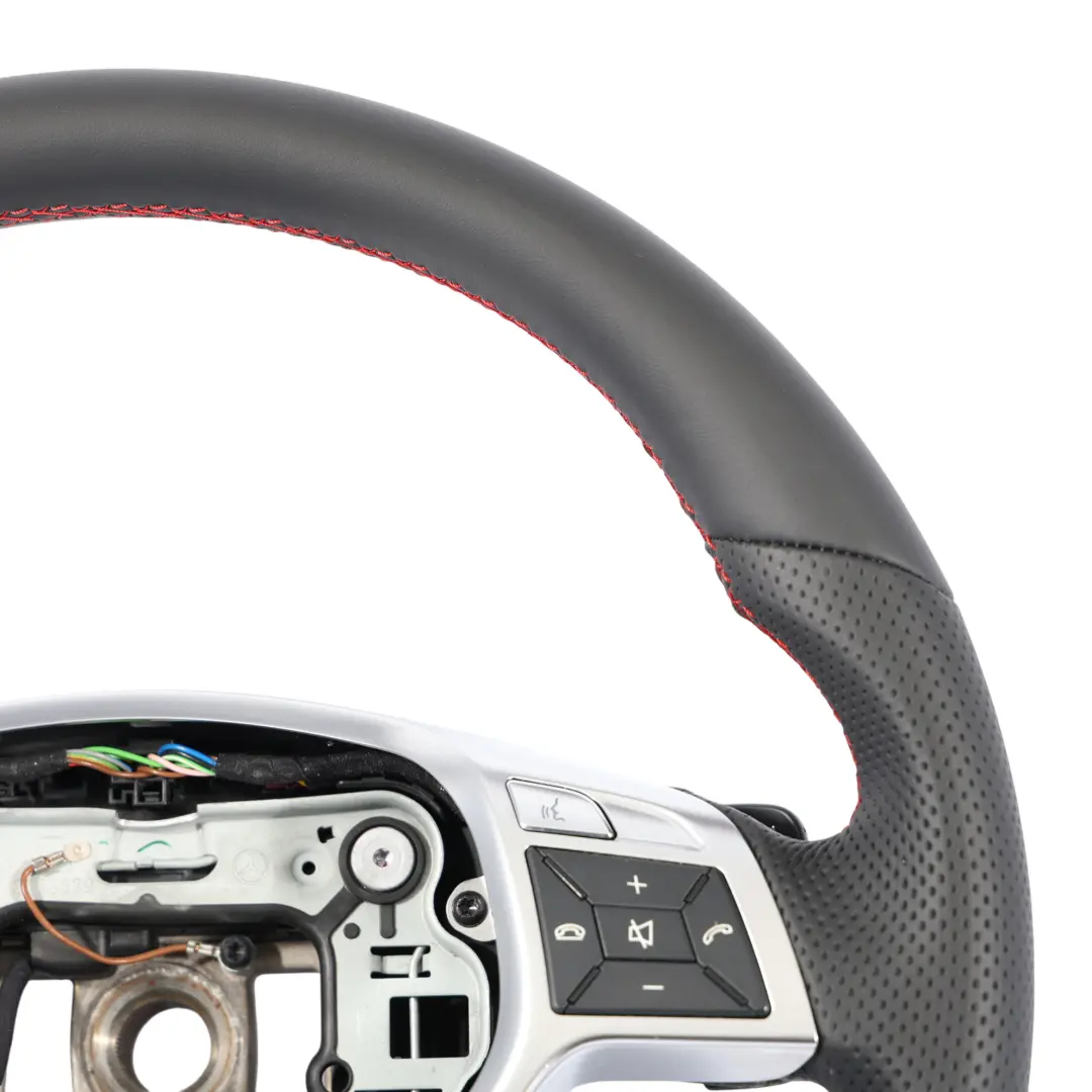 Mercedes SLK R172 Steering Wheel NEW Black Leather Paddle Shift Red Threads