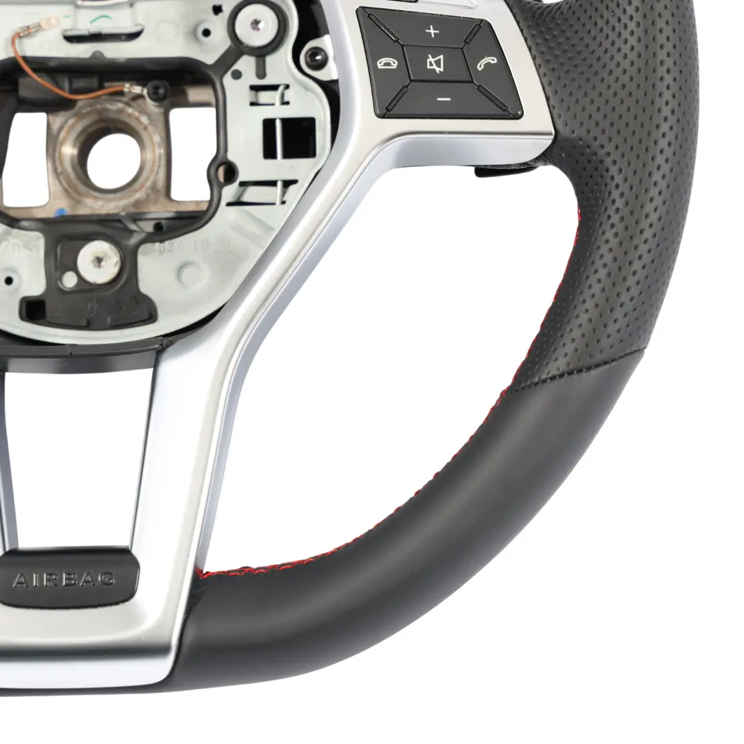 Mercedes SLK R172 Steering Wheel NEW Black Leather Paddle Shift Red Threads