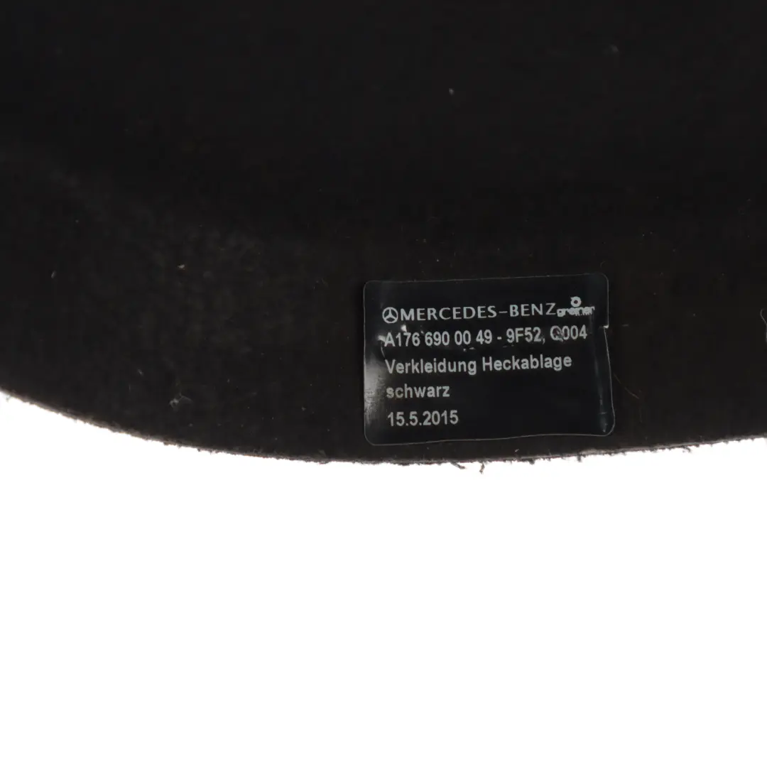 Mercedes W176 Parcel Shelf Cover Panel Trim Covering Black A1766900049