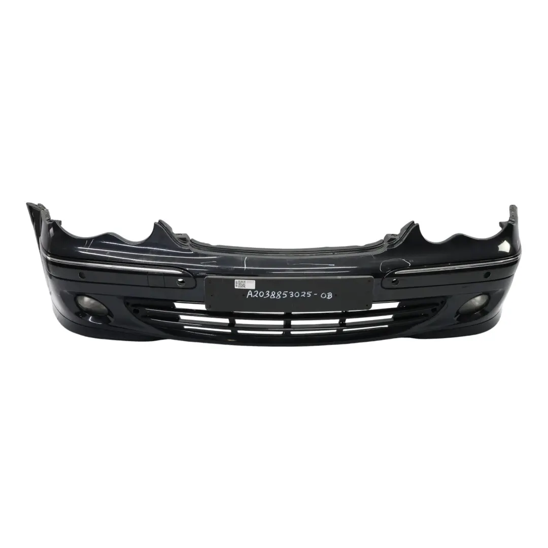 Mercedes W203 Front Bumper Trim Panel Obsidian Black Metallic - 197