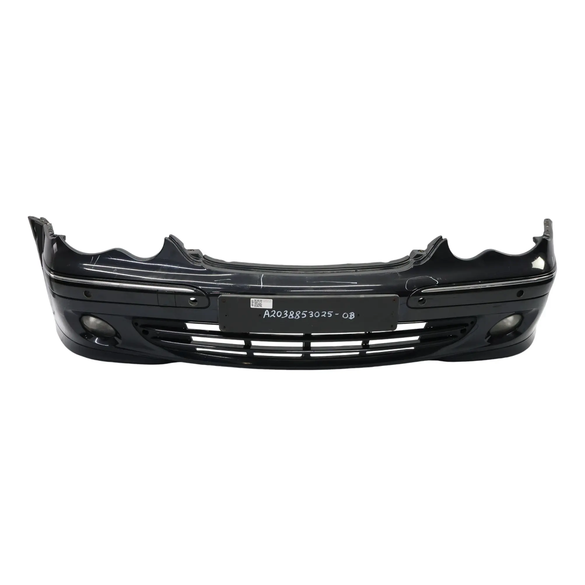 Mercedes W203 Front Bumper Trim Panel Obsidian Black Metallic - 197
