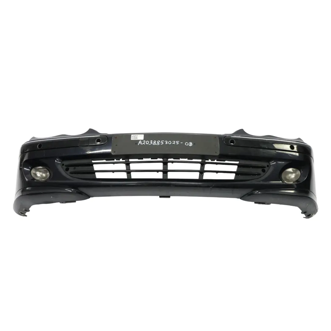 Mercedes W203 Front Bumper Trim Panel Obsidian Black Metallic - 197