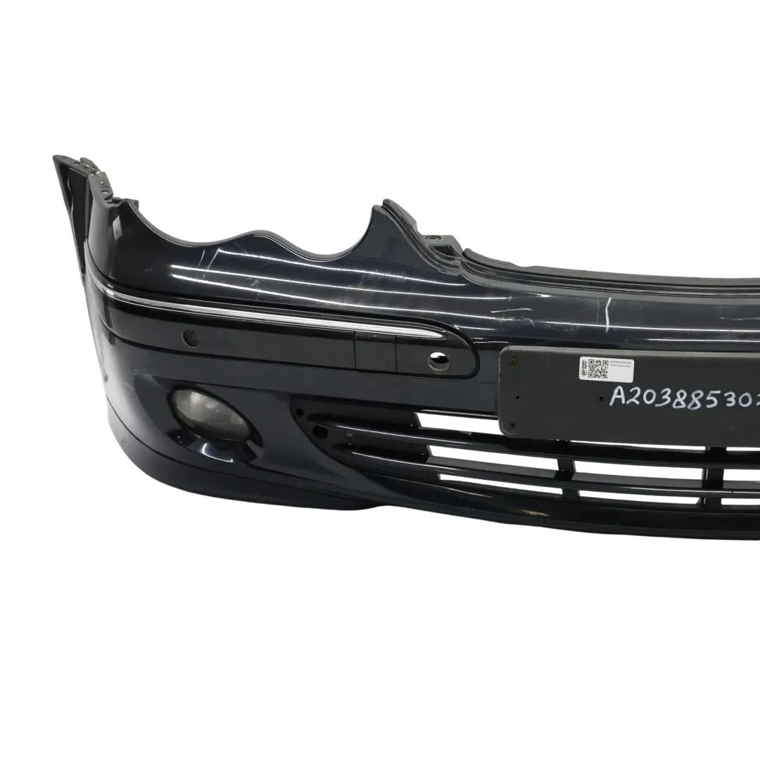 Mercedes W203 Front Bumper Trim Panel Obsidian Black Metallic - 197