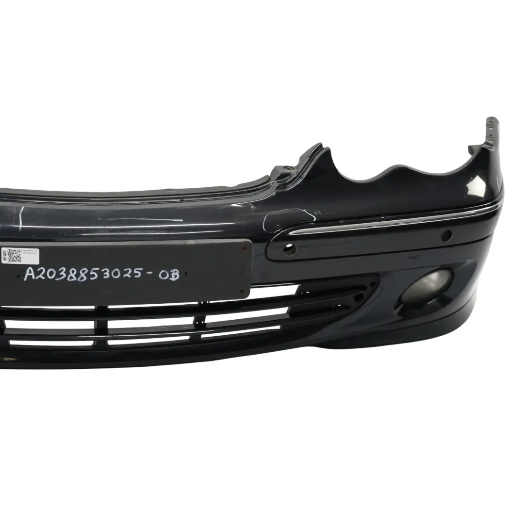 Mercedes W203 Front Bumper Trim Panel Obsidian Black Metallic - 197