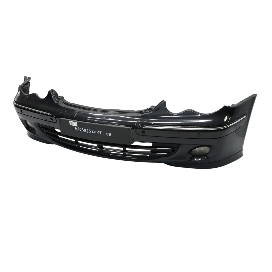 Mercedes W203 Front Bumper Trim Panel Obsidian Black Metallic - 197