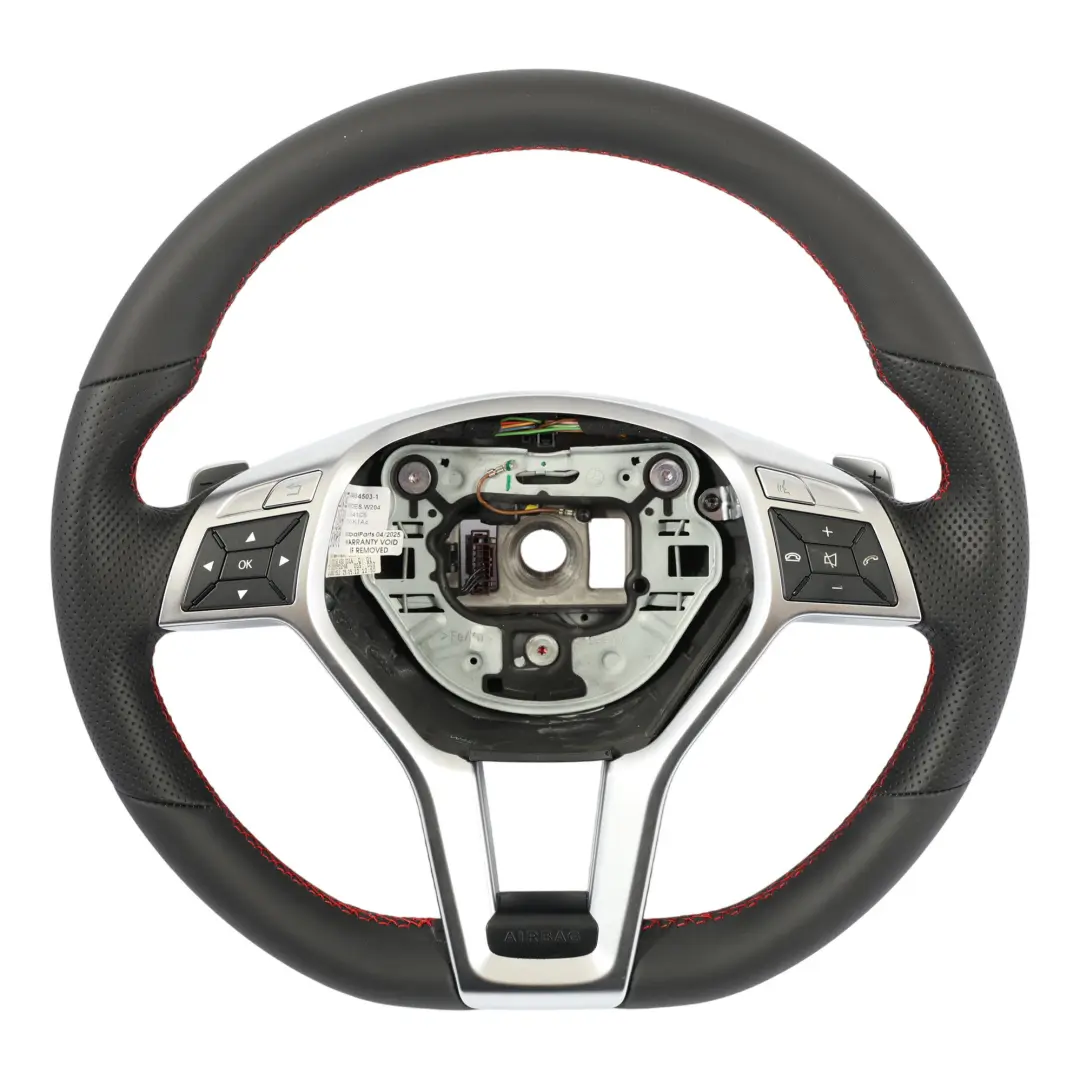 Mercedes W204 NUEVO Volante deportivo cuero negro Paddle Shift Hilos rojos