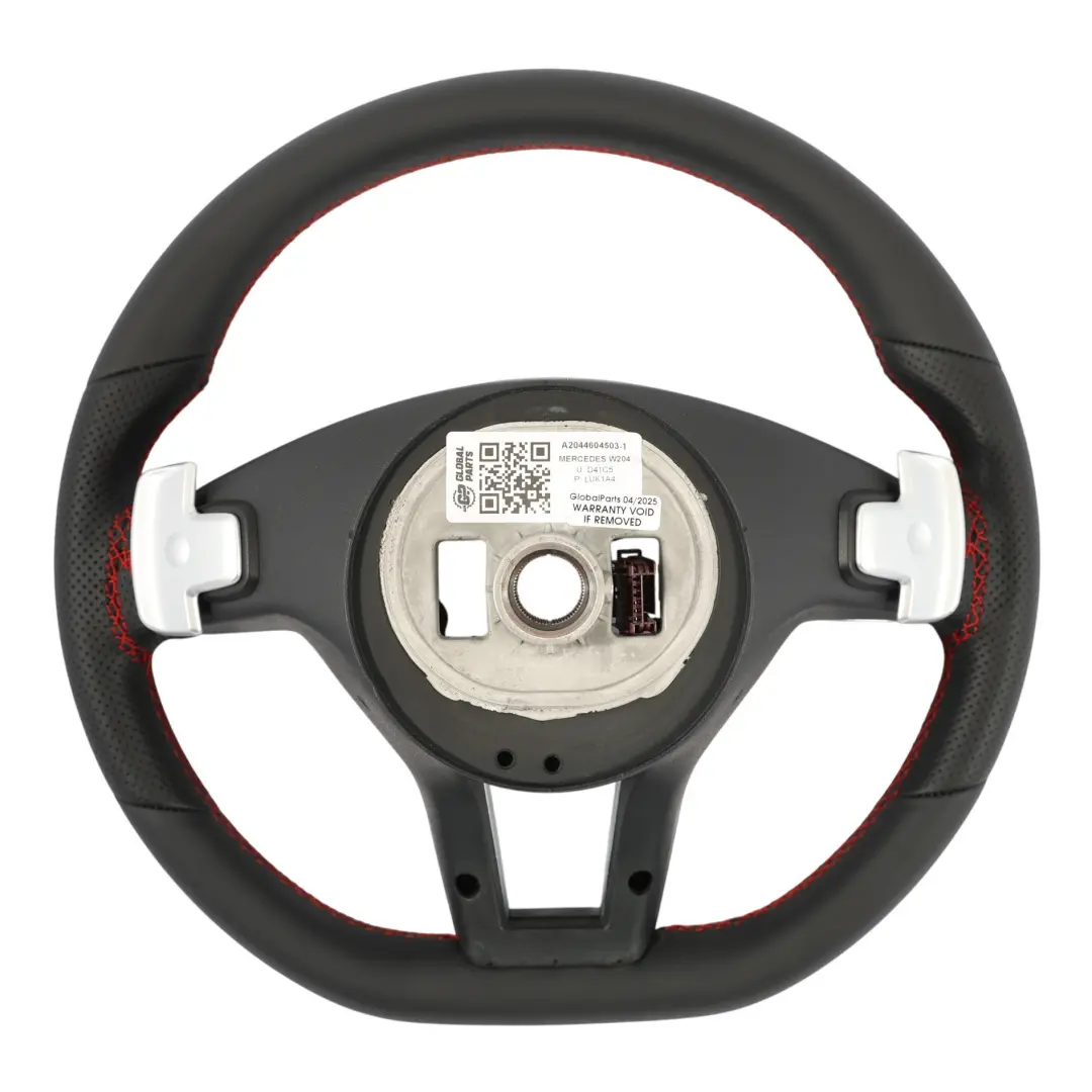Mercedes W204 NUEVO Volante deportivo cuero negro Paddle Shift Hilos rojos