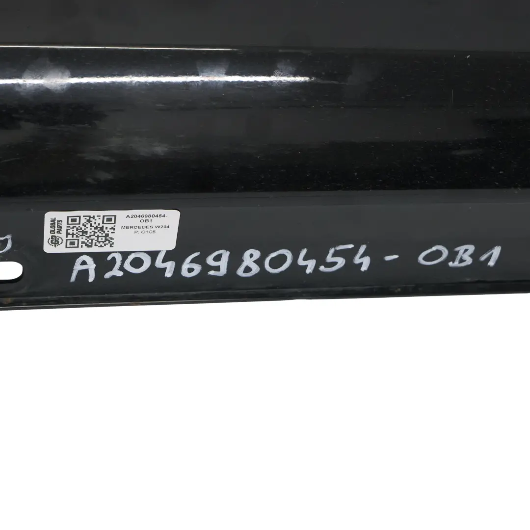 Mercedes W204 Side Skirt Door Sill Cover Right O/S Obsidian Black Metallic - 197